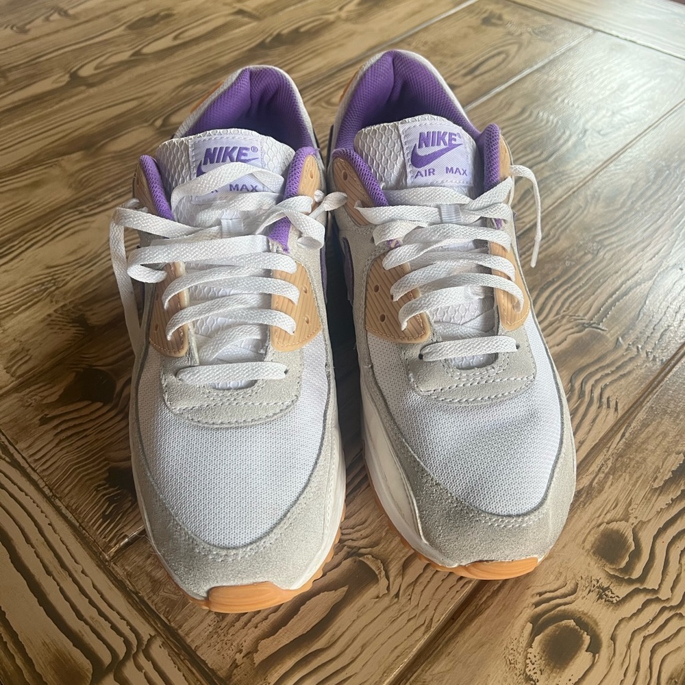 Nike Air Max Sneakers - White, Purple, Tan - Picture 3 of 6